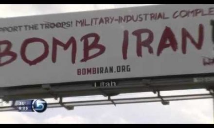Creator explains message behind “Bomb Iran” billboard
