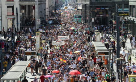 German protests against government CoVid response censored in the US